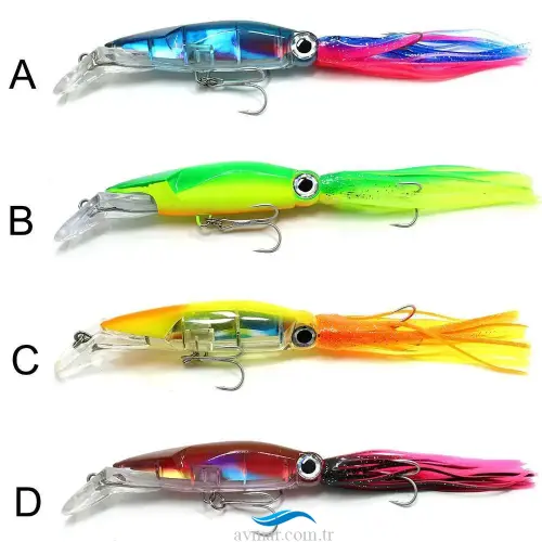Captain 3450 Octopus Fringed 20cm Floating 36gr Kalamar Sahte Yem