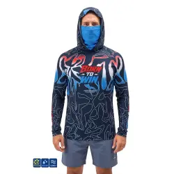 Fujin Pro Angler S26 Buff Hooded Izohips Bold Red T-Shirt - 1
