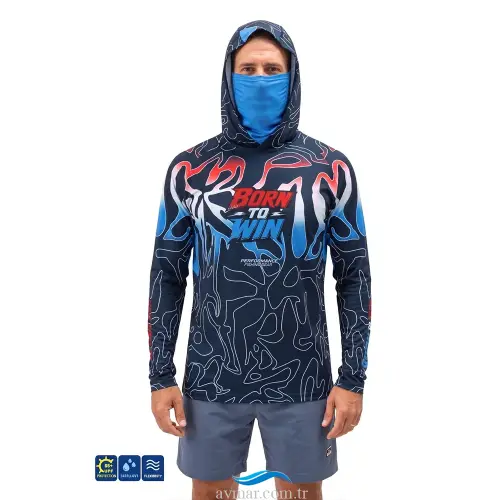 Fujin Pro Angler S26 Buff Hooded Izohips Bold Red T-Shirt