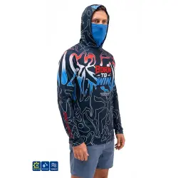 Fujin Pro Angler S26 Buff Hooded Izohips Bold Red T-Shirt - 2