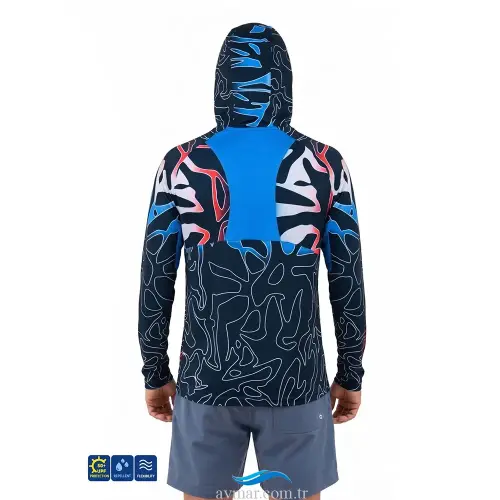 Fujin Pro Angler S26 Buff Hooded Izohips Bold Red T-Shirt - 3