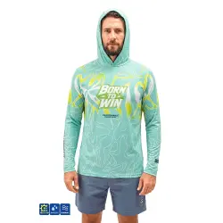 Fujin Pro Angler S26 Hooded Izohips Bold Mint T-Shirt - 1