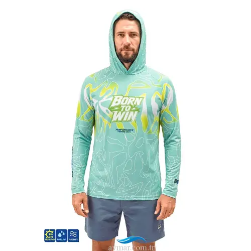 Fujin Pro Angler S26 Hooded Izohips Bold Mint T-Shirt