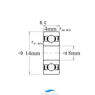 KWC Mr148 ZZ C3 Minyatür Rulman 8x14x4 (1)