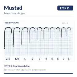 Mustad Olta İğnesi 1799D 100lü - 2