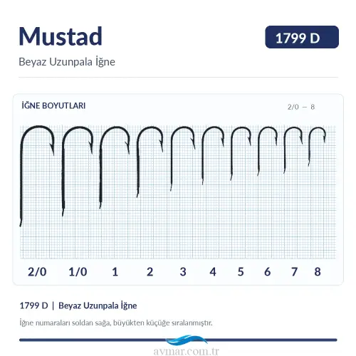 Mustad Olta İğnesi 1799D 100lü (1)
