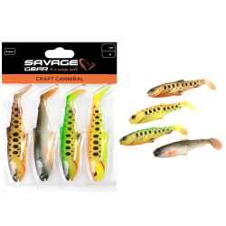 Savage Gear Craft Cannibal Paddletail 12.5cm 20gr Dark Water Mix 4lü - 2